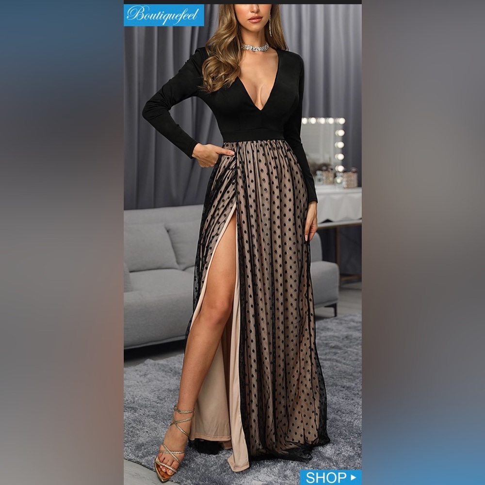 CBR Black V-Neck Long Sleeve Dress - Picture 2 of 12